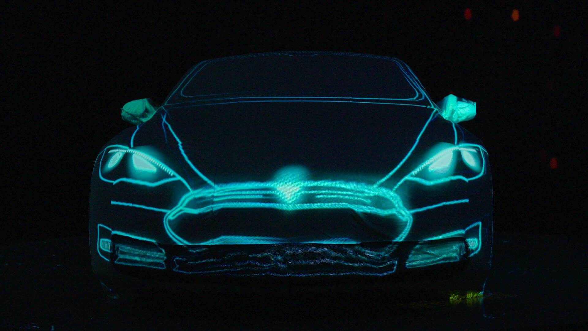 tesla model s projeciton mapping 360 car auto automotive animation motion design